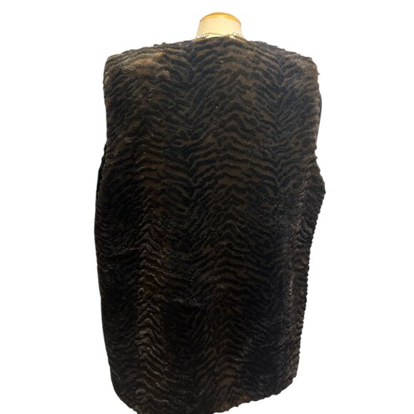 BELLISSIMA Vest Size 12 Faux Fur Zebra Print Thick Bohemian Vintage Long Cozy - Picture 5 of 8